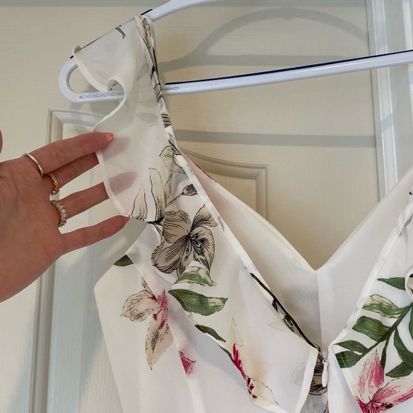 Pink flower sheer thin strap dress - Picture 10 of 11